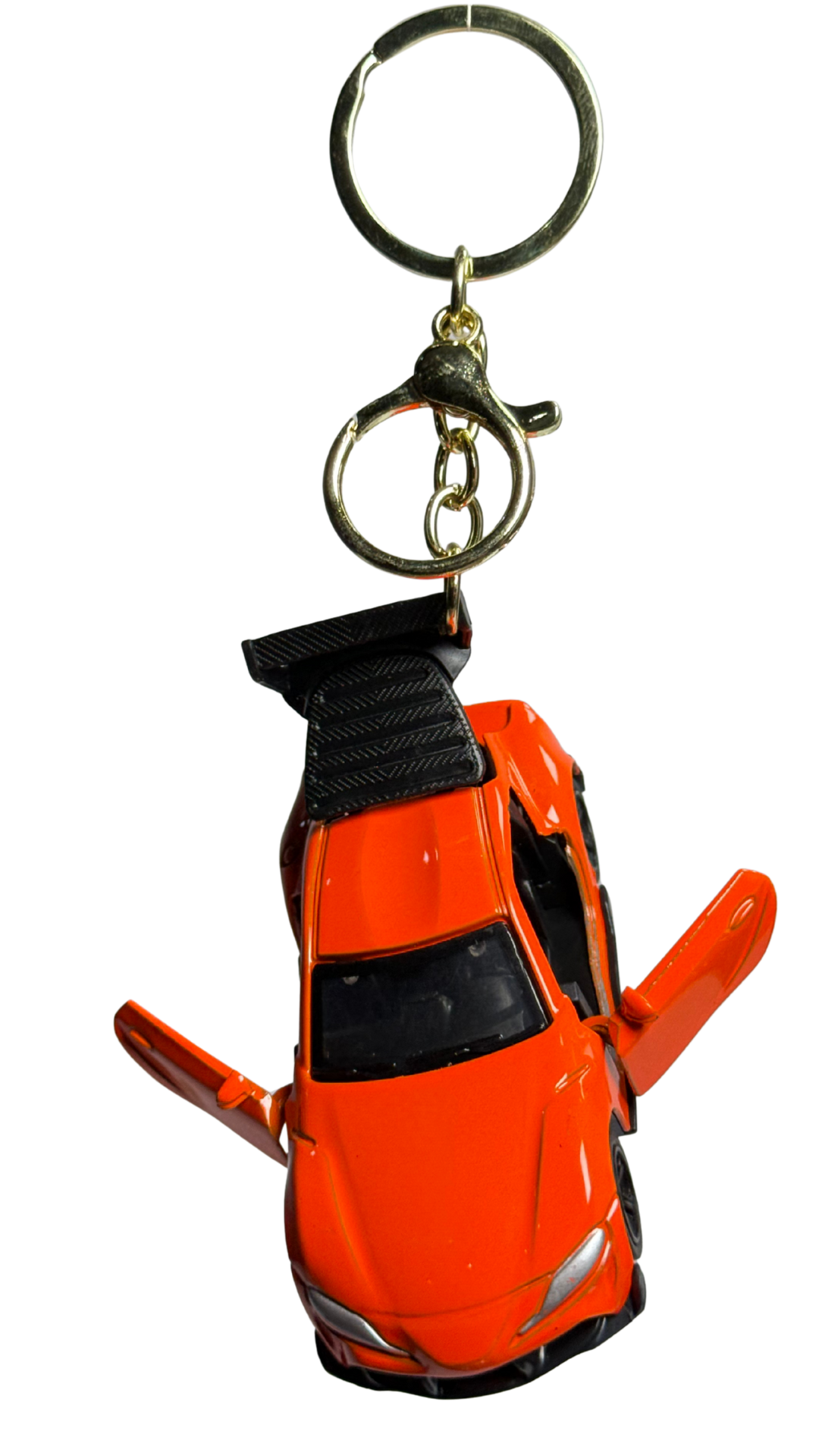 GT Race Car Orange Finish with Functional Opening Doors & Carbon Spoiler Keychain | Hellzone