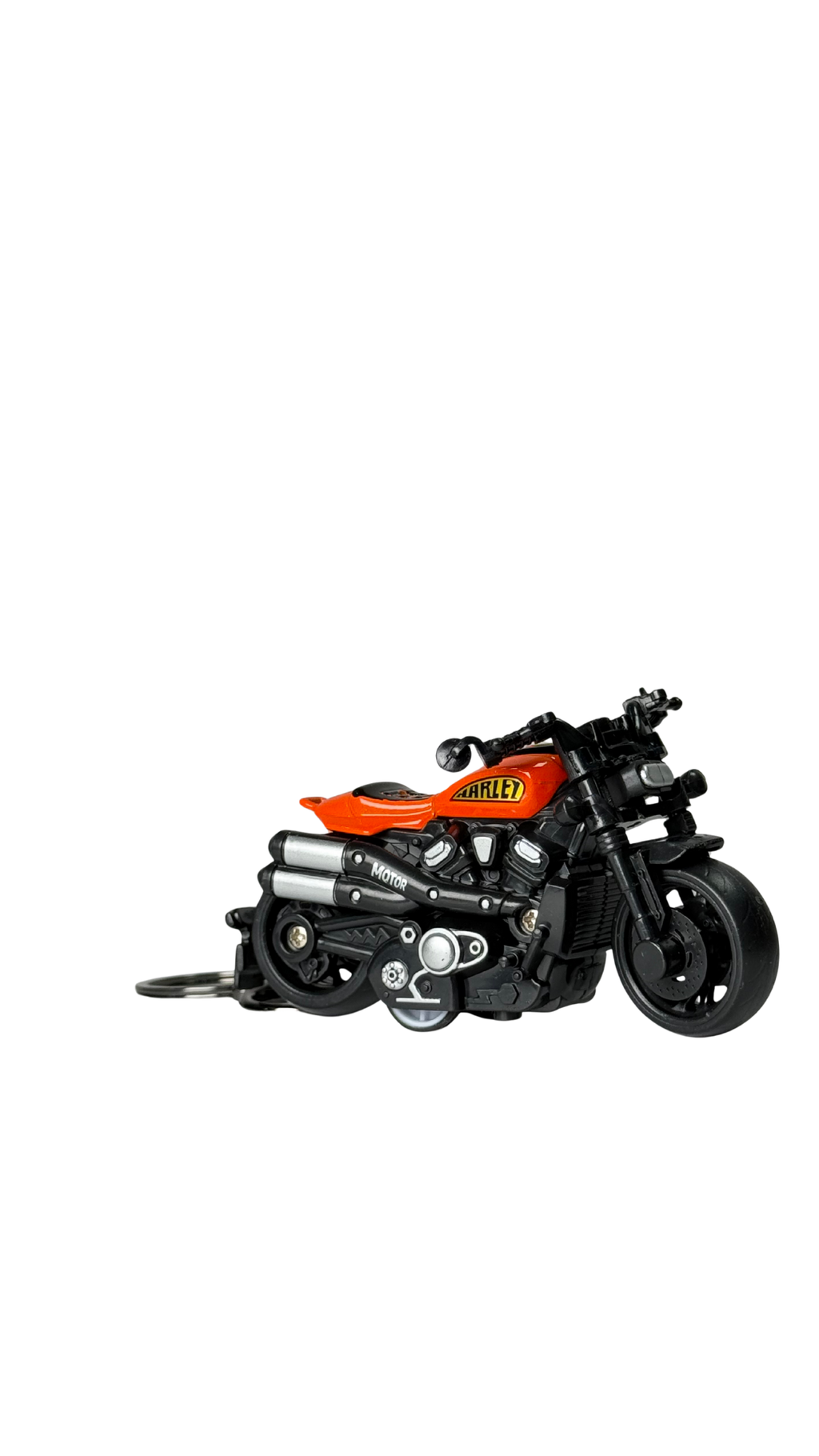 Sport Cruiser Motorcycle Orange Tank Detailed Engine Replica Keychain | Hellzone
