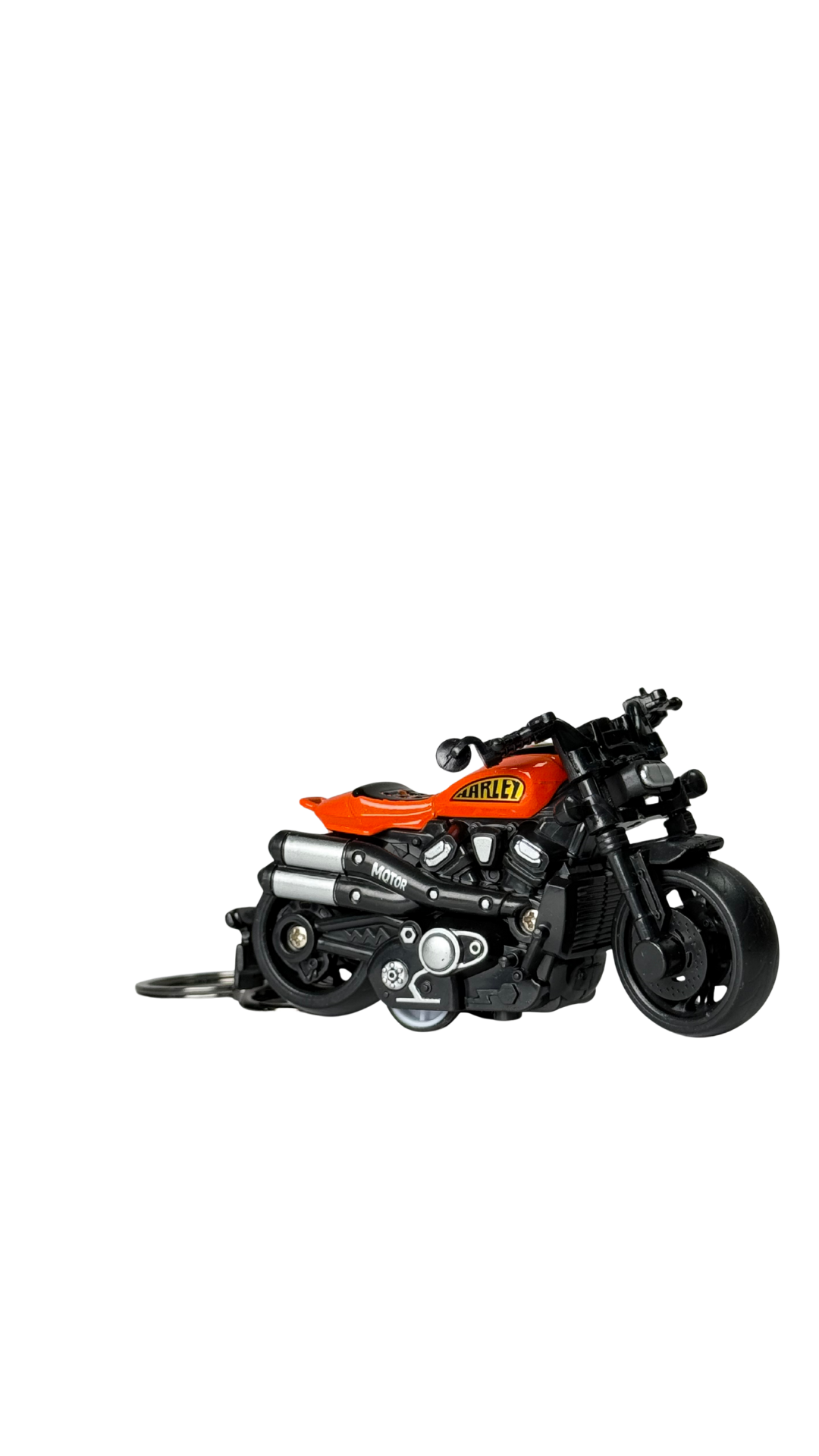 Sport Cruiser Motorcycle Orange Tank Detailed Engine Replica Keychain | Hellzone