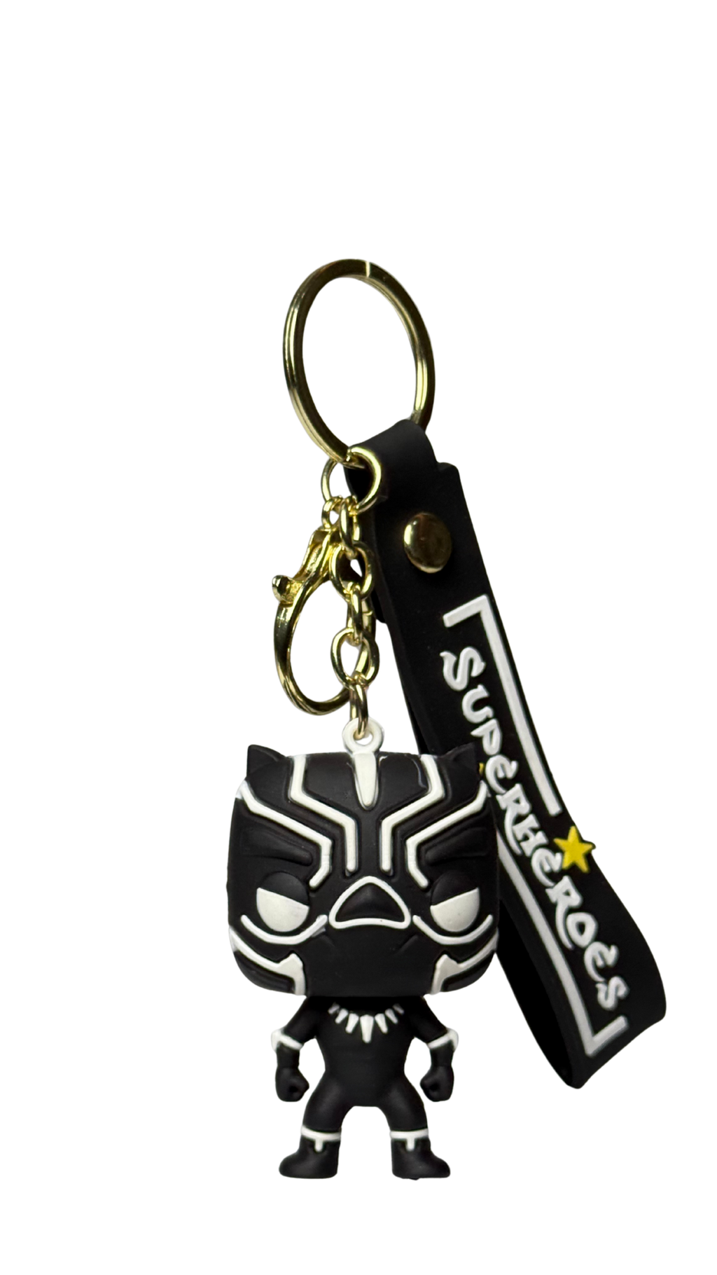 Black Panther Premium Silicone Keyring with Wrist Strap Keychain | Hellzone