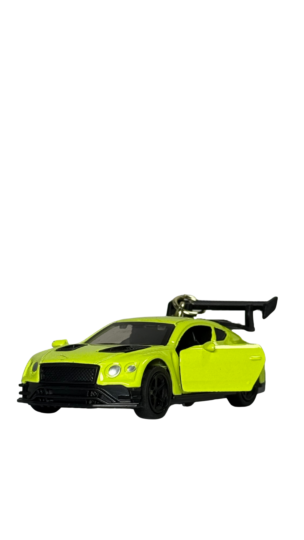 GT Race Car Neon Yellow Finish with Functional Opening Doors & Spoiler Keychain | Hellzone