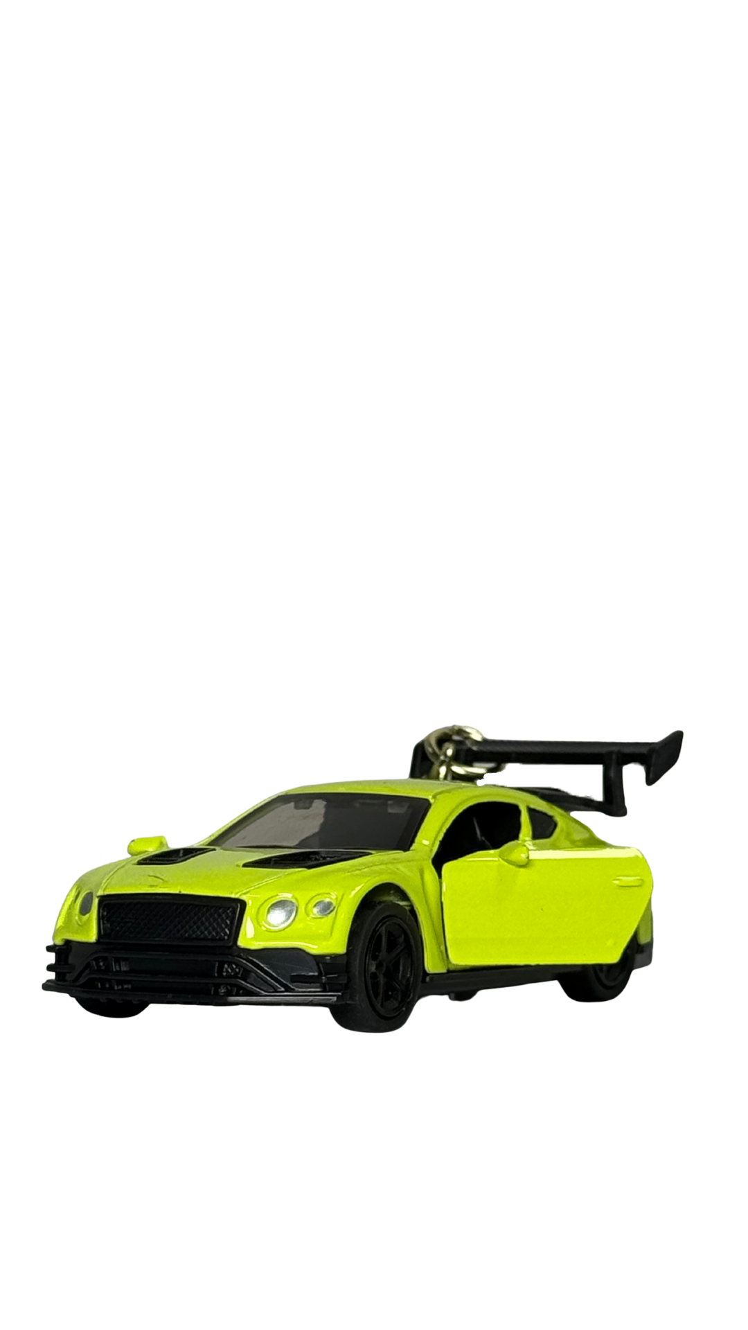 GT Race Car Neon Yellow Finish with Functional Opening Doors & Spoiler Keychain | Hellzone