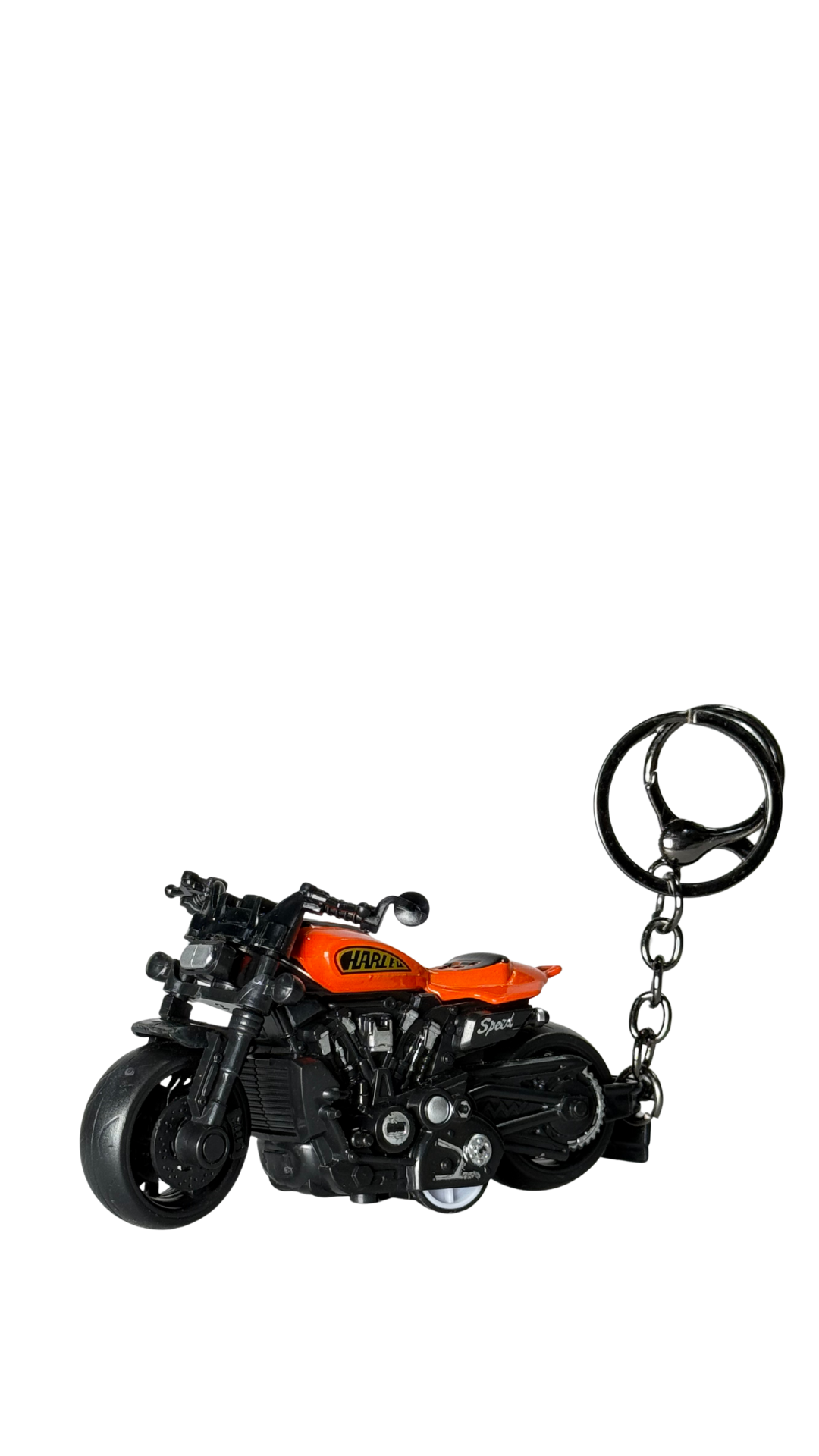 Sport Cruiser Motorcycle Orange Tank Detailed Engine Replica Keychain | Hellzone