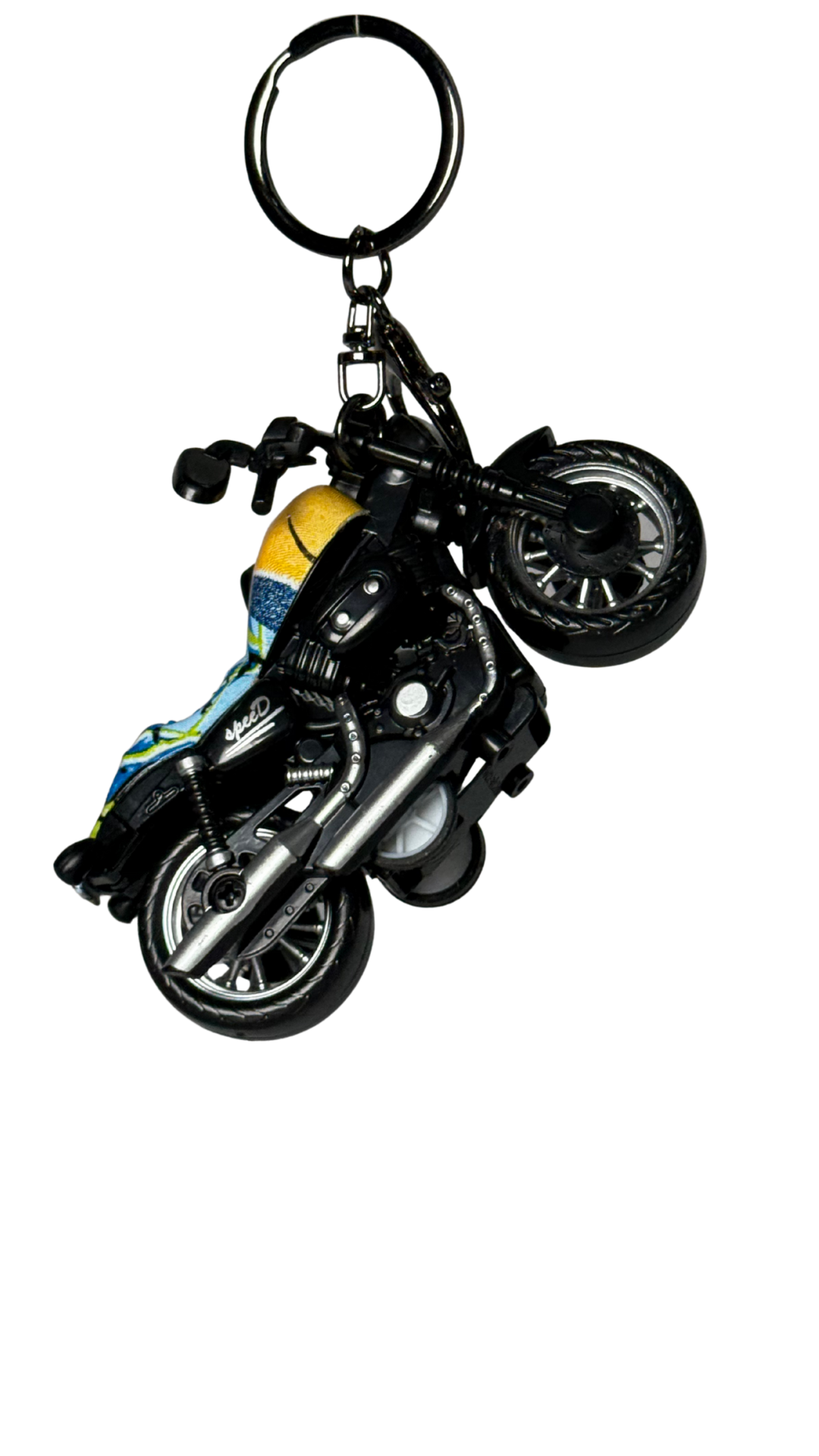 Cruiser Chopper Motorcycle Black & Urban Graffiti Tank Replica Keychain | Hellzone