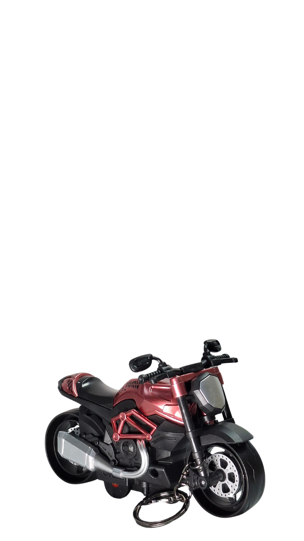 Muscle Naked Motorcycle Dark Red Finish Front View Replica Keychain | Hellzone