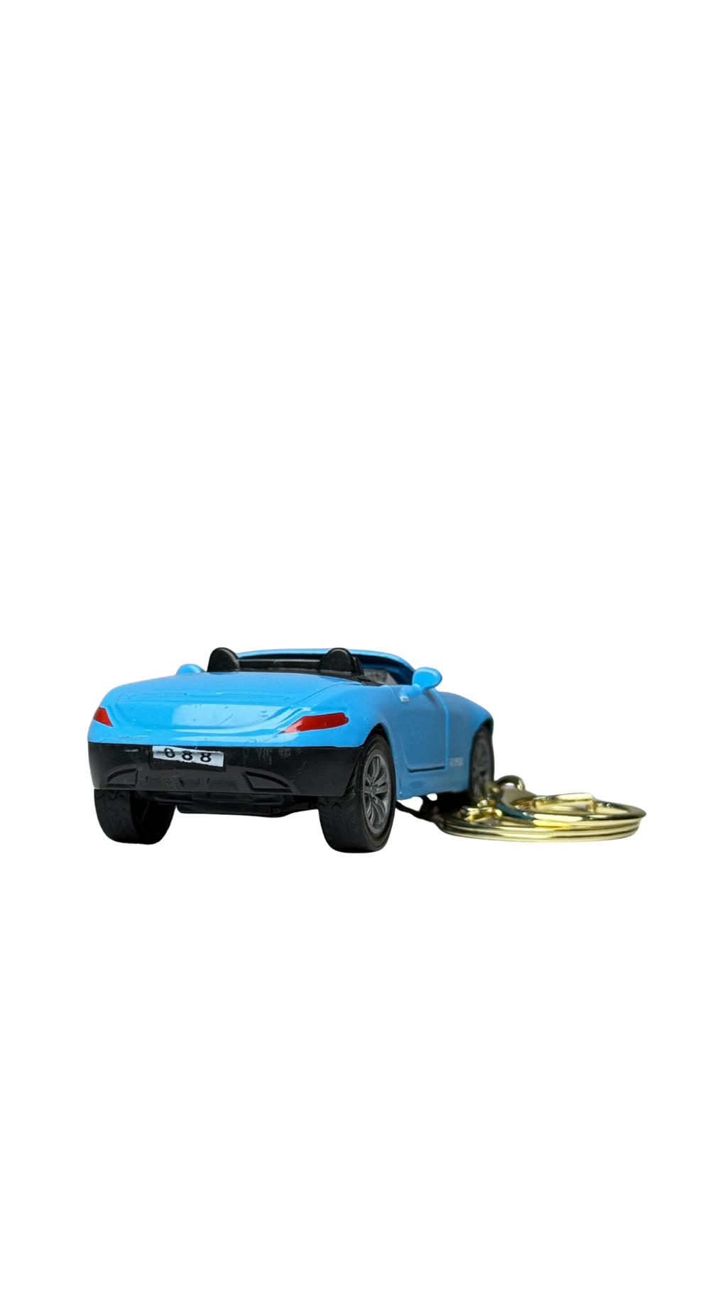 Sports Car Bright Blue Finish with Functional Opening Doors & Gold Ring Keychain | Hellzone