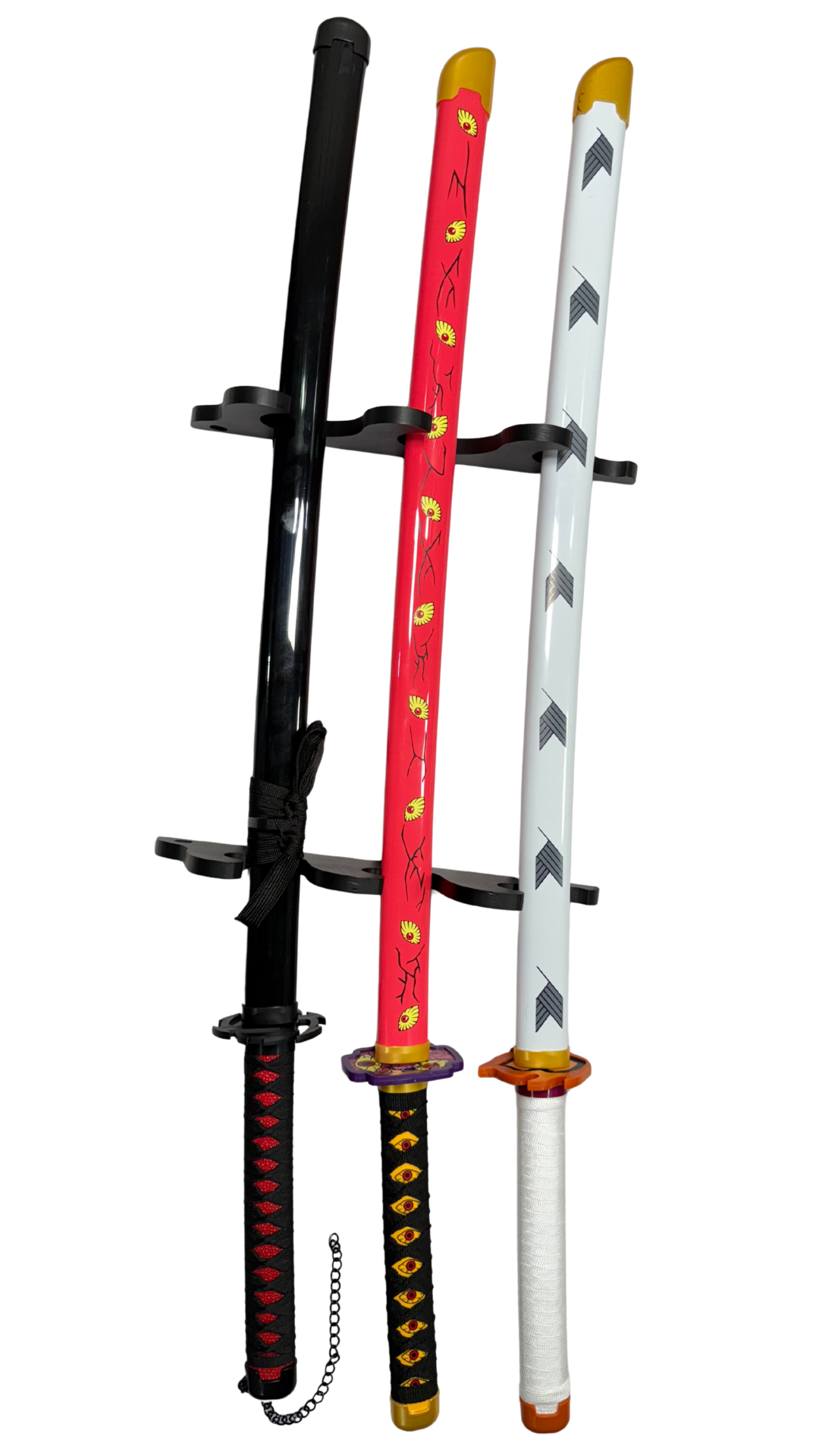 3-Tier Sword Wall Mount Display Rack Heavy Duty Katana & Lightsaber Holder | Hellzone