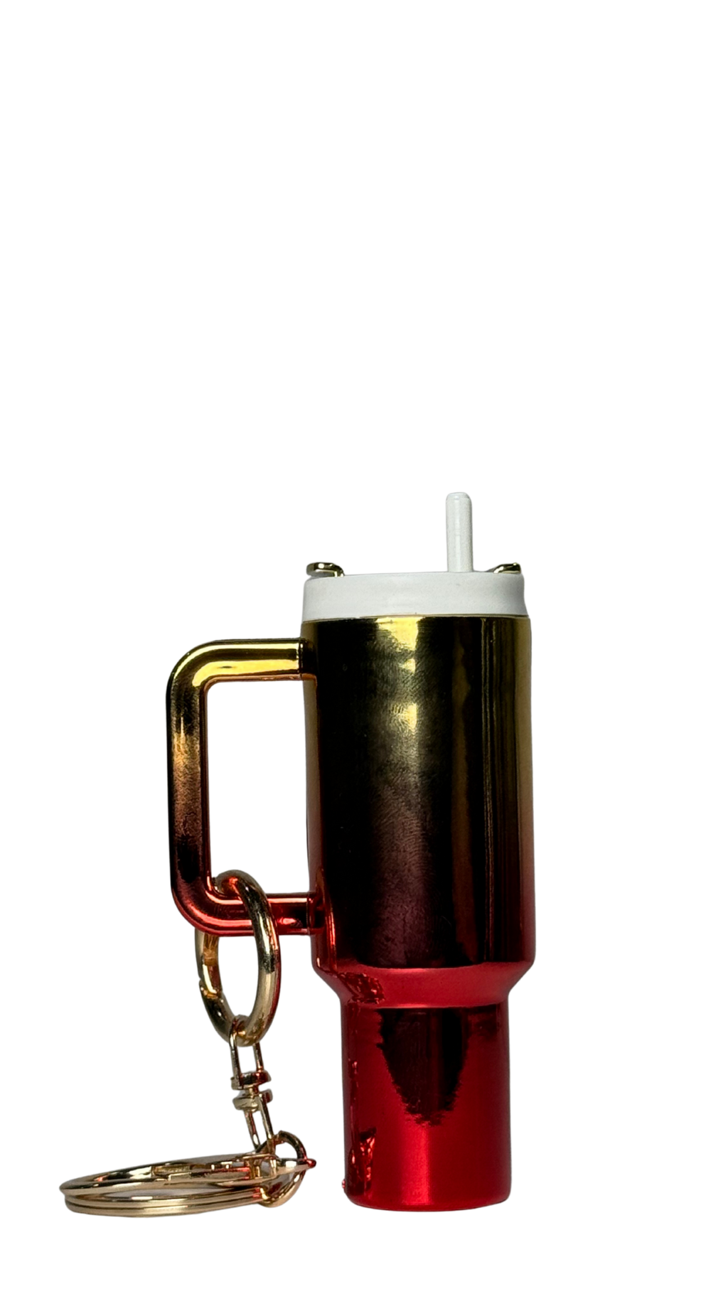 Mini Tumbler Glossy Red & Gold Keychain | Hellzone