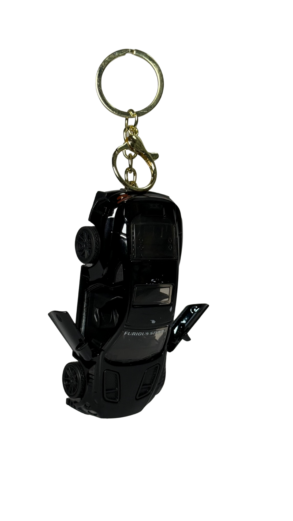 DM Sports Car Black Finish with Opening Doors & Gold Ring Keychain | Hellzone