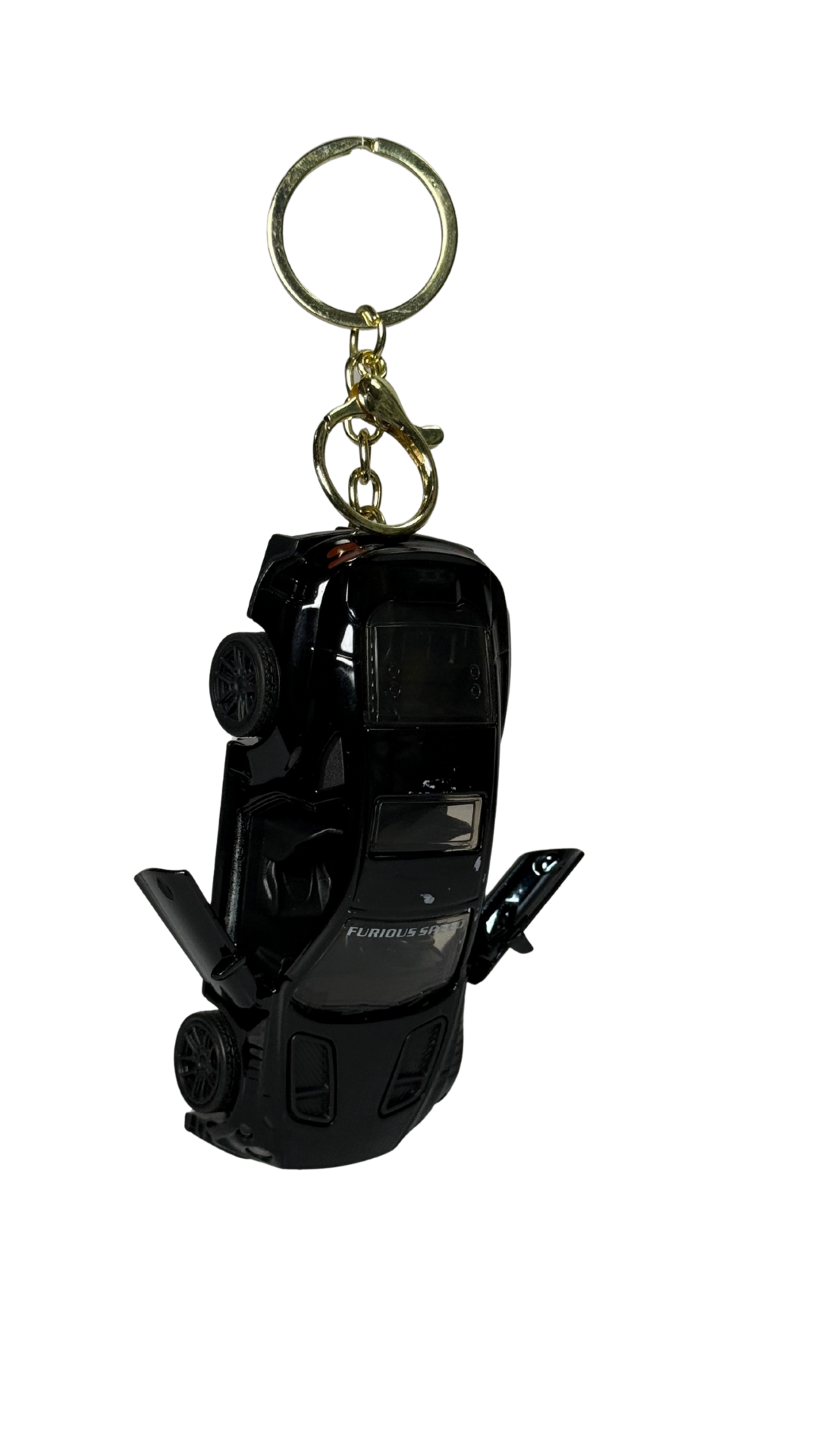 DM Sports Car Black Finish with Opening Doors & Gold Ring Keychain | Hellzone