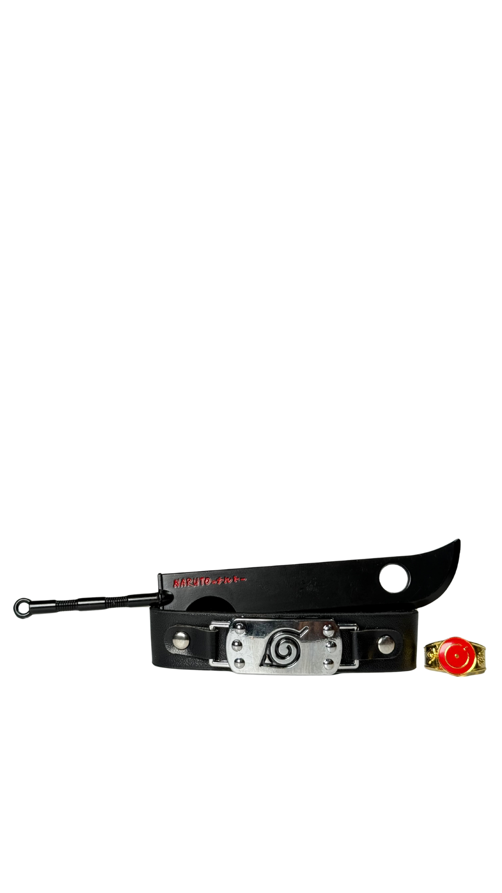 Ninja Cosplay Gear Set: Headband, Akatsuki Ring & Weapon Choice| Hellzone