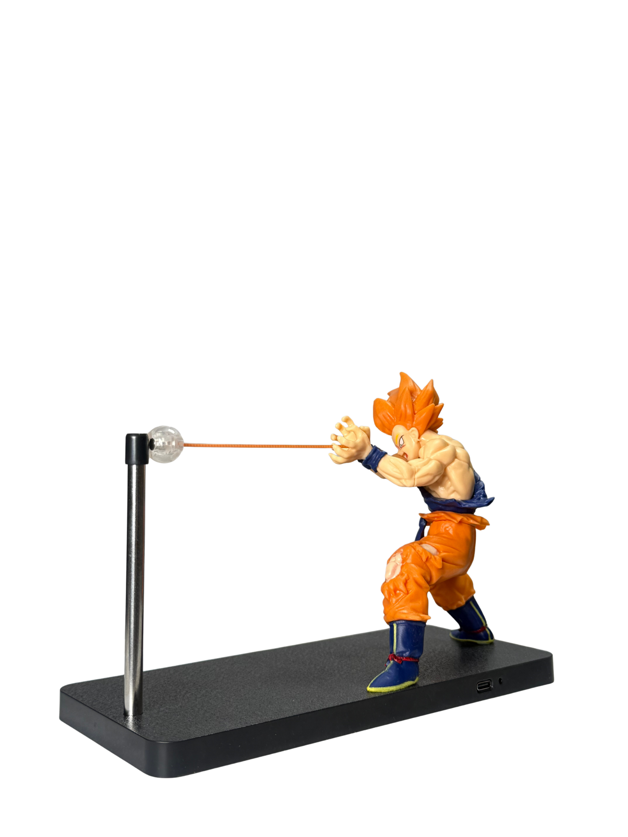 Dragon Ball Z Super Saiyan Goku Kamehameha Yellow LED Desk Lamp & Anime Action Figure Display | Hellzone