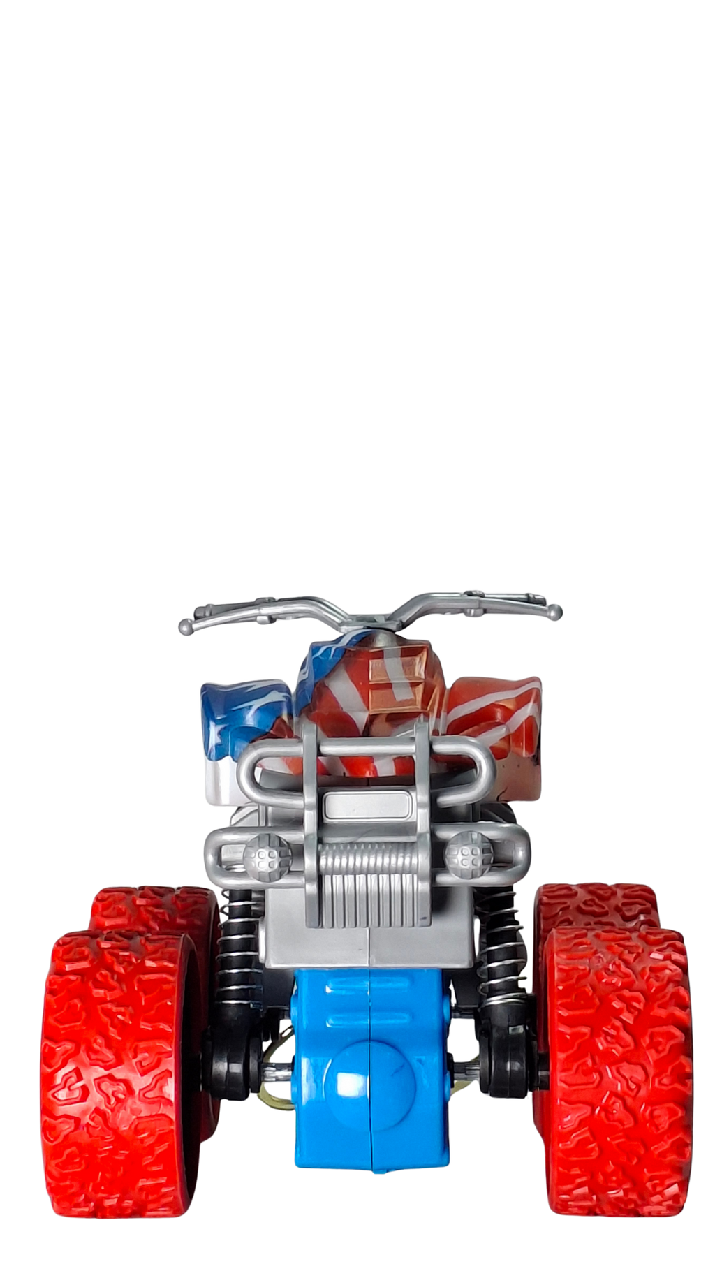 ATV Quad Monster Truck with Red Wheels & American Flag/Camo Body Keychain | Hellzone