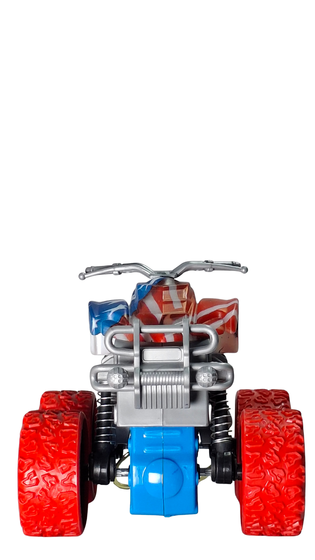 ATV Quad Monster Truck with Red Wheels & American Flag/Camo Body Keychain | Hellzone