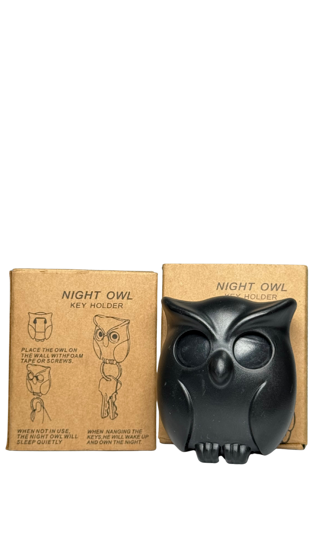 Black Owl with Bright Yellow Eyes Key Holder| Hellzone