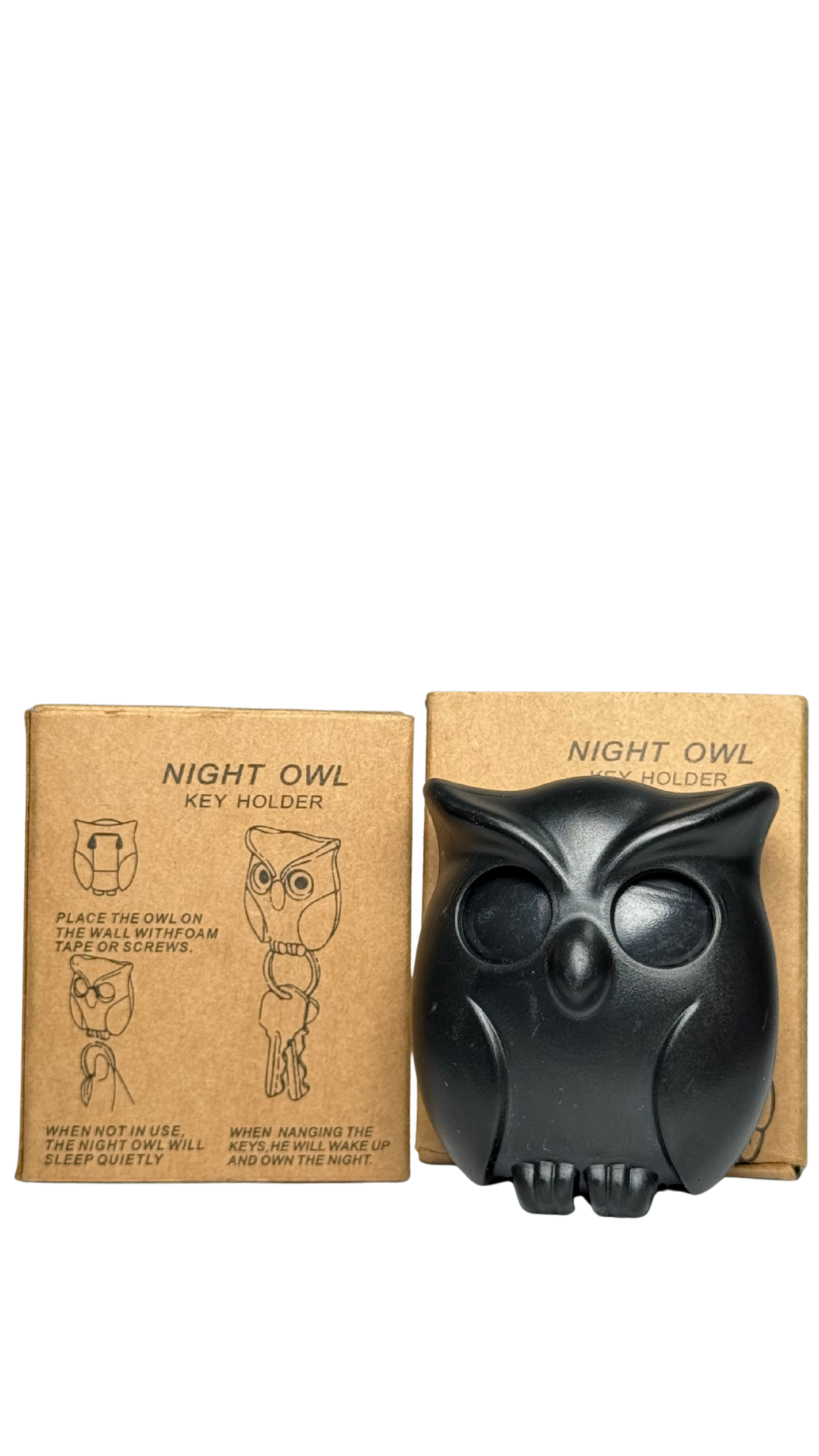 Black Owl with Bright Yellow Eyes Key Holder| Hellzone