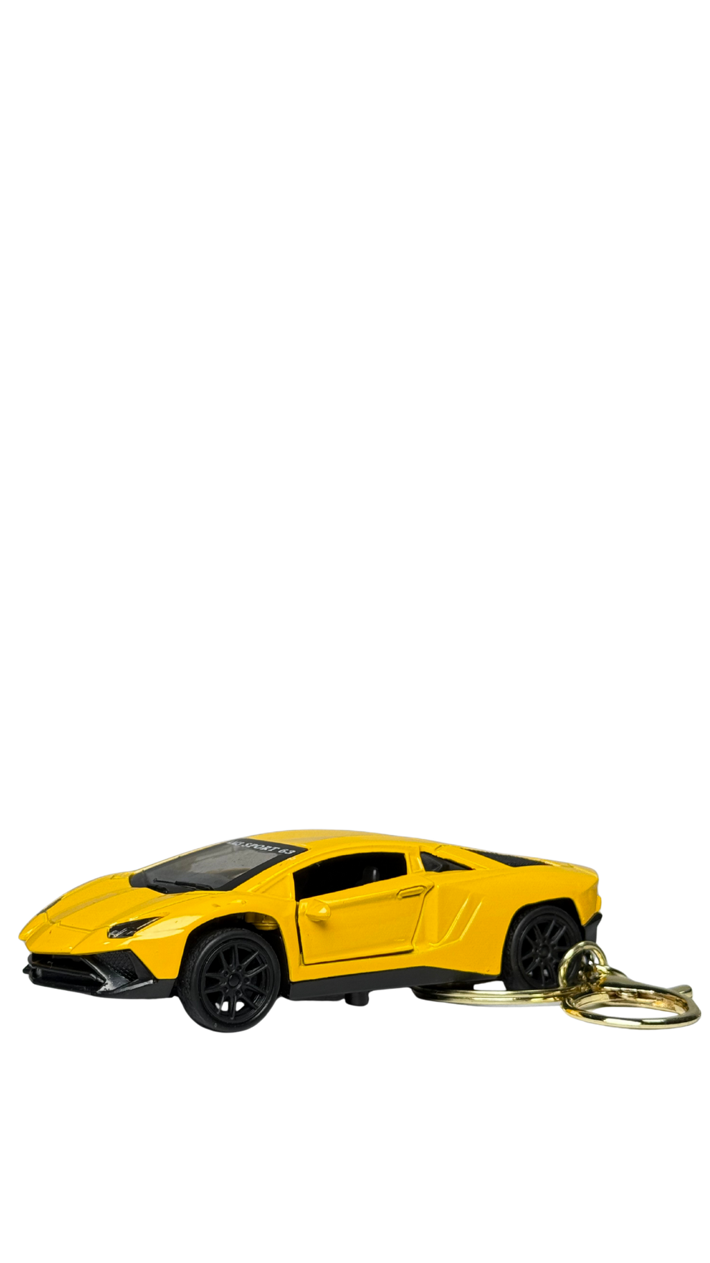 Hypercar Sports Car Glossy Yellow Finish Lamborghini Style Keychain | Hellzone