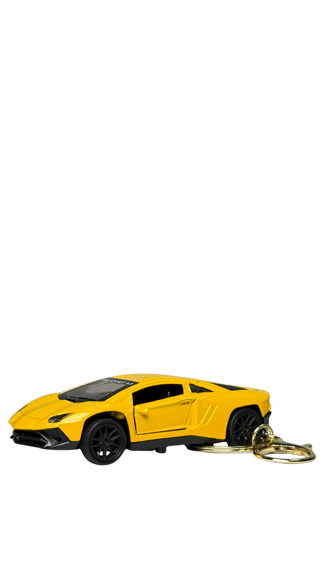 Hypercar Sports Car Glossy Yellow Finish Lamborghini Style Keychain | Hellzone