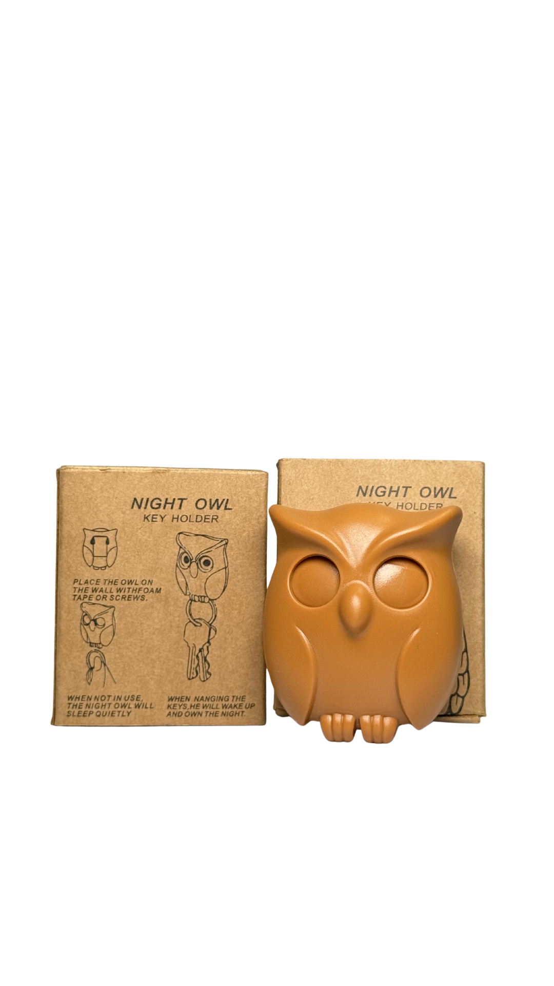 Brown Owl with Bright Yellow Eyes Key Holder| Hellzone