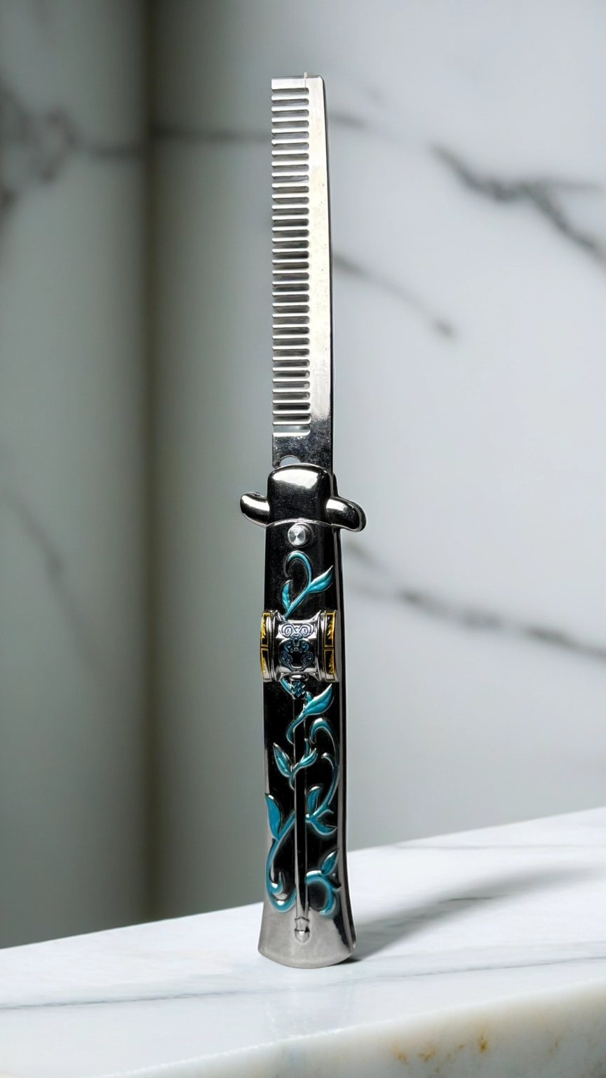 Switchblade Comb - Skull & Vine Gothic Style Pocket Hair Brush | Hellzone
