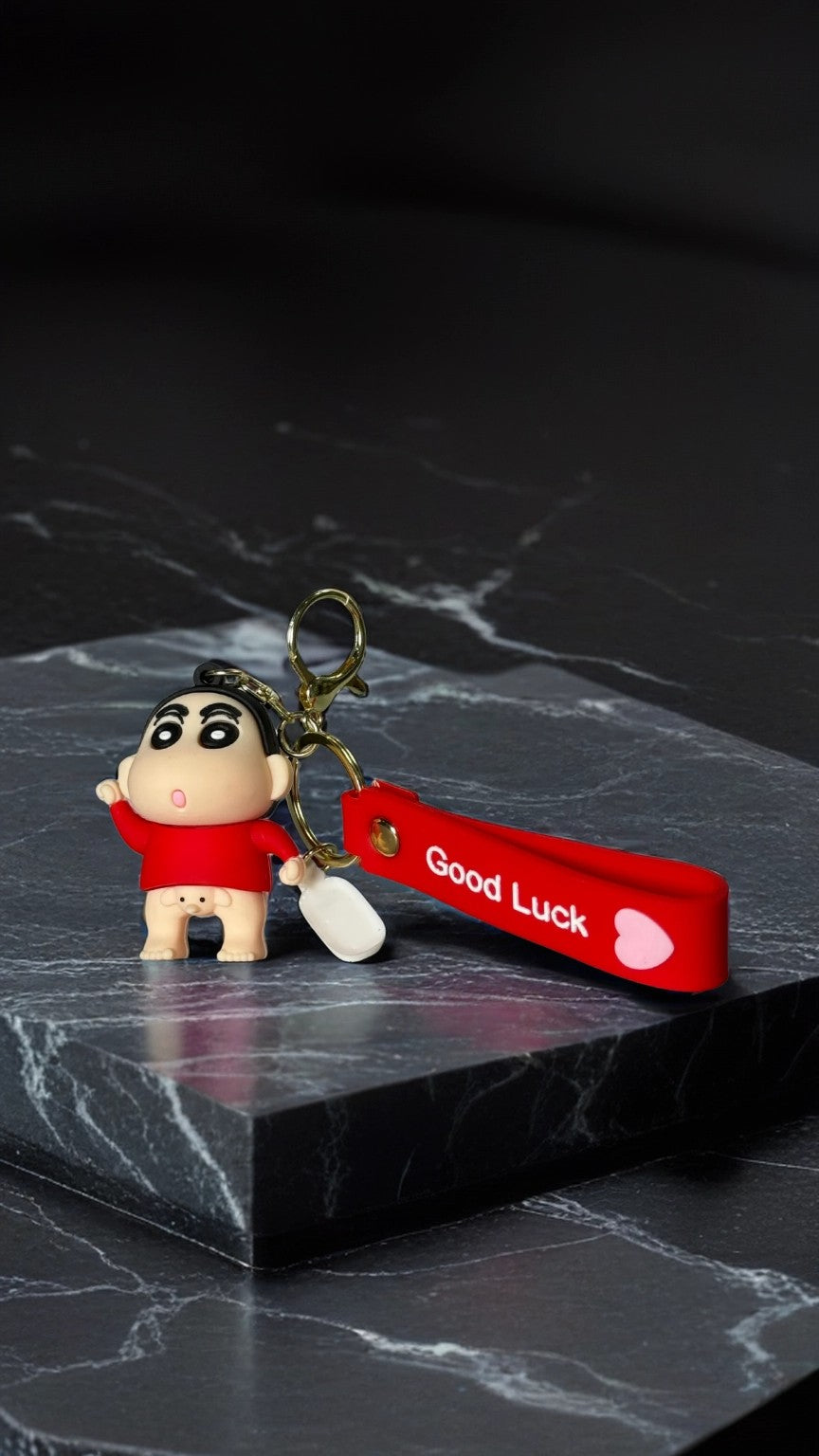 Shin-chan Red "Good Luck" Strap Keychain | Hellzone
