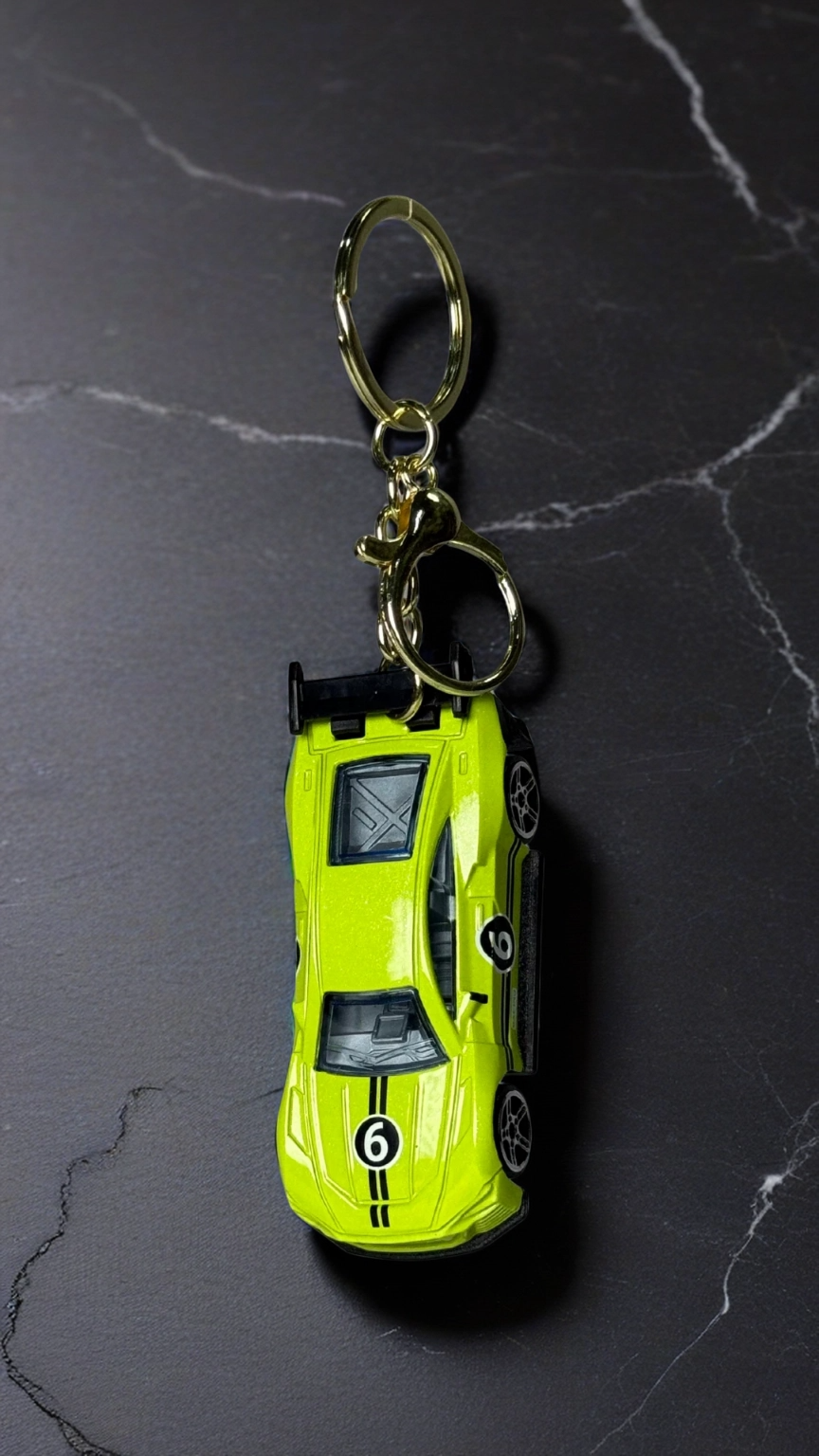 Race Car Neon Yellow GT Model Keychain | Hellzone