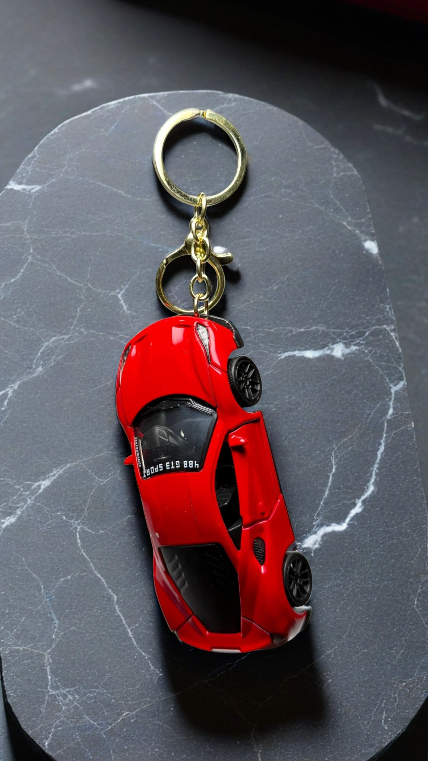 Italian Sports Car Glossy Red Finish GT Racing Replica Keychain | Hellzone