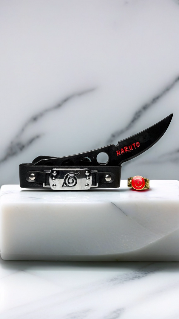 Naruto Hidden Leaf Kunai & Akatsuki Ring Cosplay Set | Hellzone