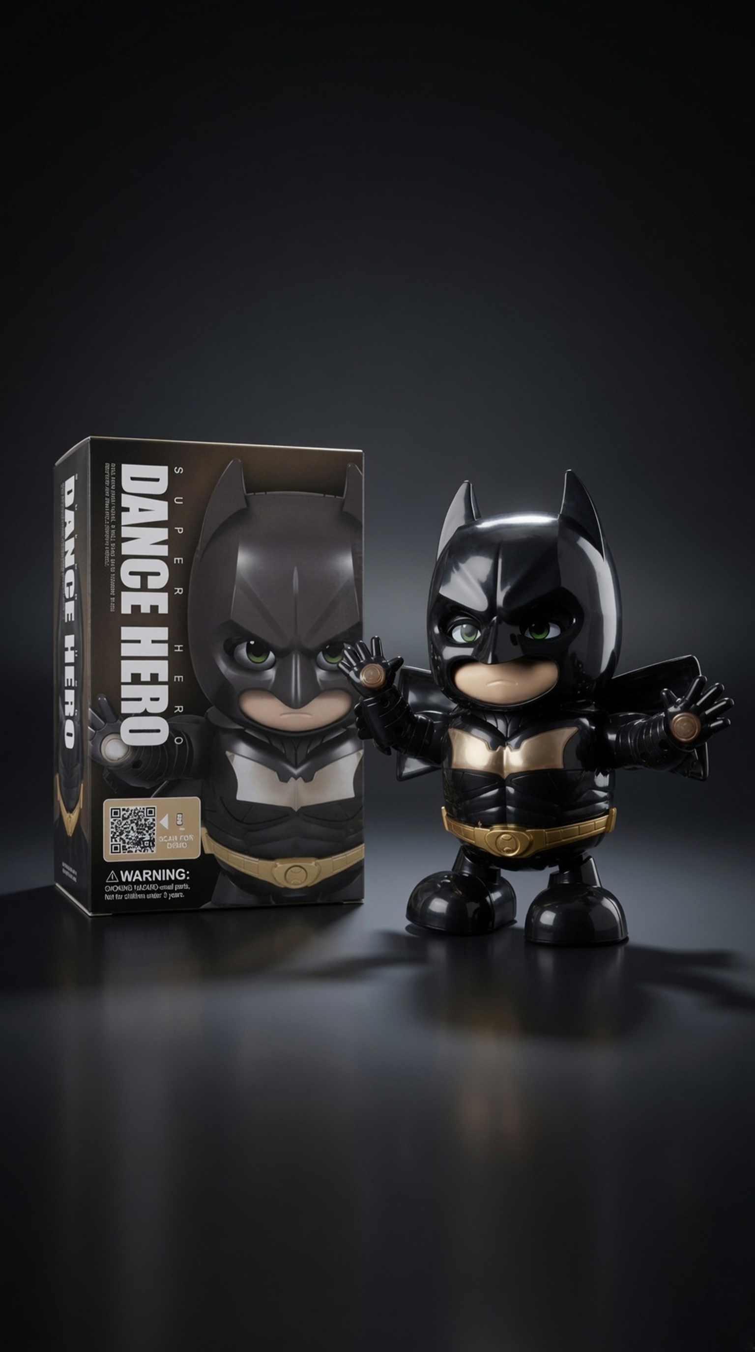 Dance Hero Batman | Interactive Chibi Dancing Batman Toy Figure with LED Glowing Hands