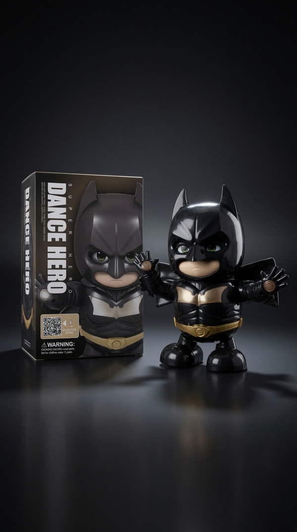 Dance Hero Batman | Interactive Chibi Dancing Batman Toy Figure with LED Glowing Hands